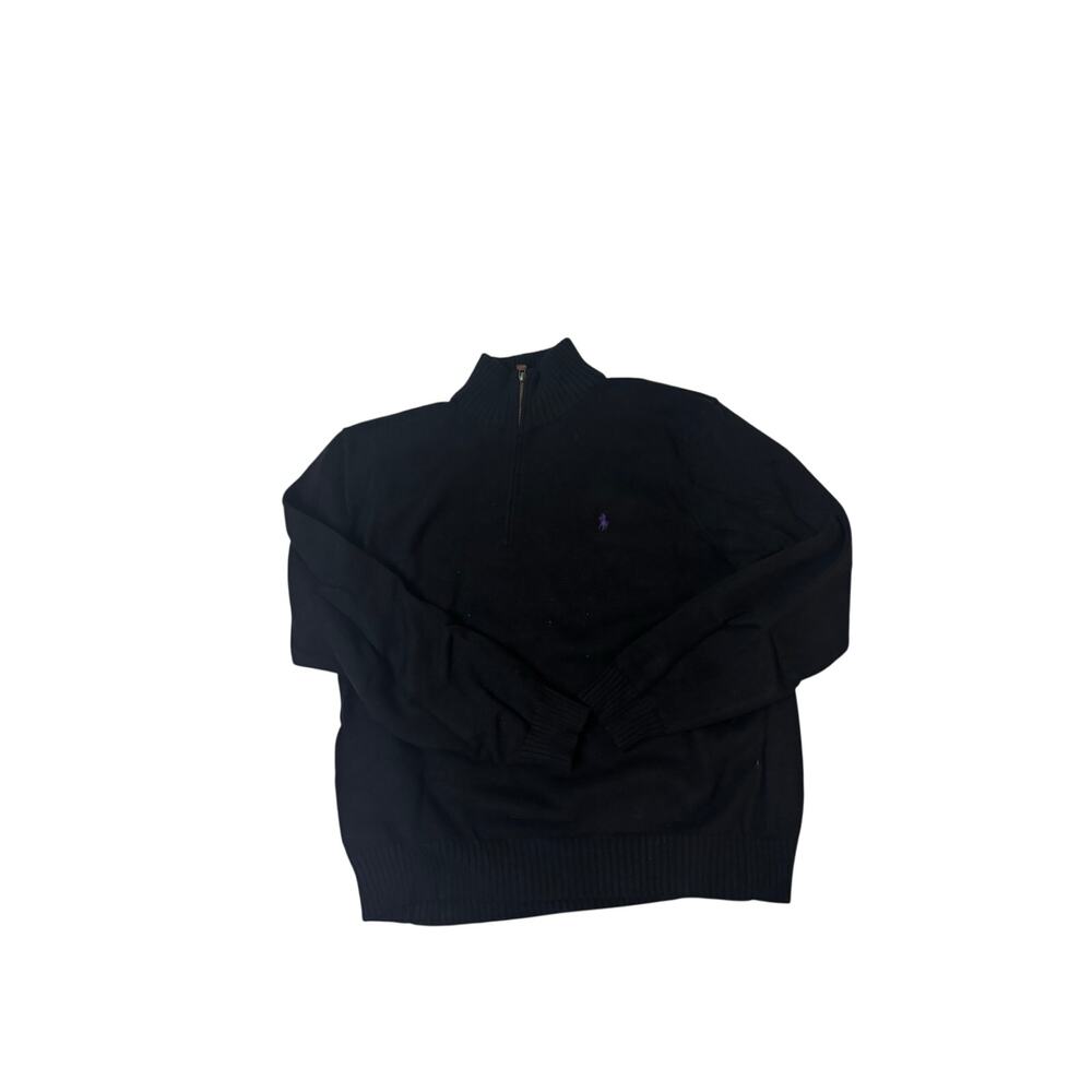 Ralph Lauren xl black cotton 3/4 zip Nku